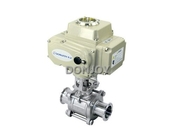 3A 1" Electric  3pcs Non-retention full port ball valve with Clamped Connection