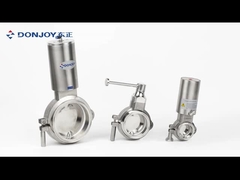 Εναμελής δράσης Υγιεινή SS316L DN25 Πνευματική βαλβίδα πεταλούδας