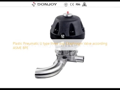 Πλαστική Πνευματική βαλβίδα διαφράγματος τύπου U τριών κατευθύνσεων σύμφωνα με την ASME BPE