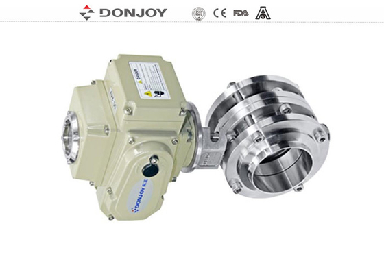 Hygenic SS304 316L Active Output AC220V Butterfly Valves