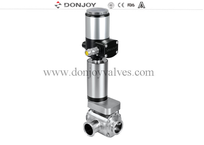 Donjoy SS316L 2 ίντσες Πνευματική 3 Way T τύπου βαλβίδες πεταλούδας με Τρι Camp End