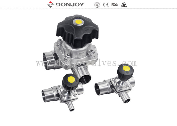 SS316L 1 INCH Τύπος Τρίπλευρη χειροκίνητη βαλβίδα διαφράγματος για έλεγχο υγρών φαμασίας