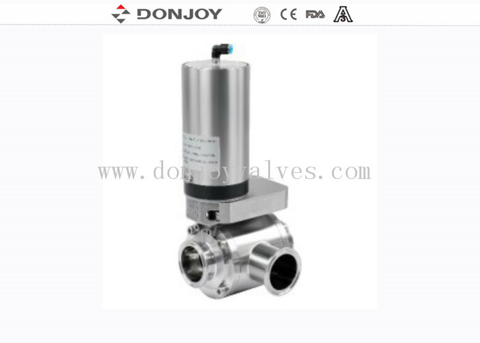 Donjoy SS316L DN65 Πνευματικές βαλβίδες πεταλούδας τριών κατευθύνσεων τύπου T