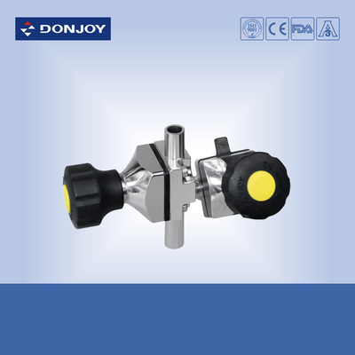 SS 316L plastic manual mini three way diaphragm valve with 3 ports, Welded Ends