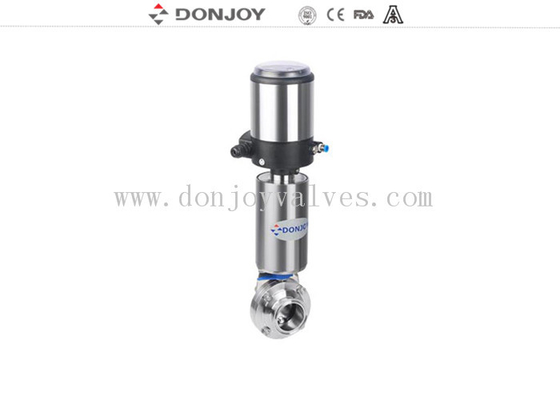 DN10 - DN300 Sanitary Welding L Butterfly Valves With SS Acuator and automatic control unit